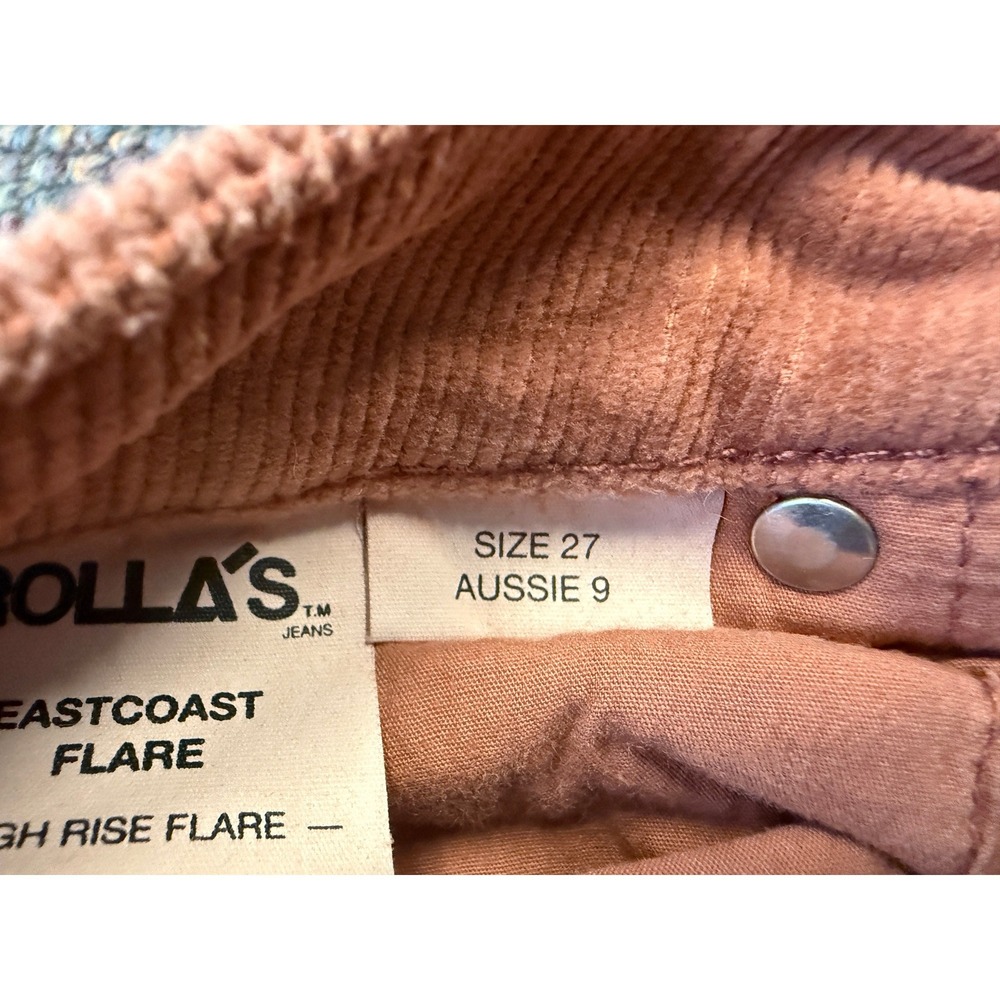 Rollas Eastcoast Flare Corduroy Pants Rust Terracotta High Rise 27 - Picture 10 of 10